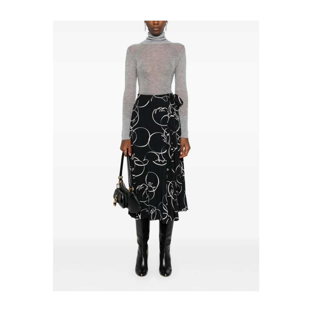 Karl Lagerfeld Cirkel Print Wikkelrok Black Dames