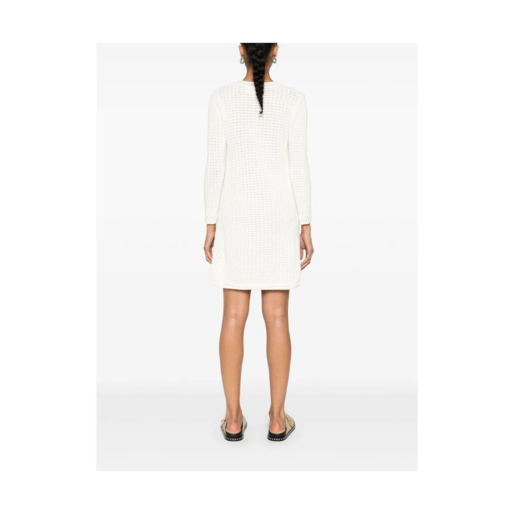 BA&SH Gebreide Jurk Met Ronde Hals White Dames