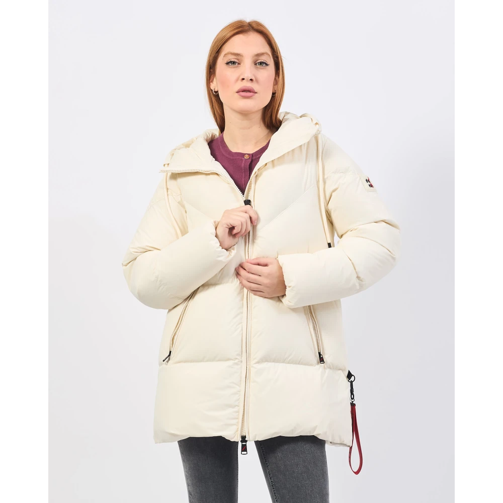 Afterlabel Witte Stretch Nylon Puffer Jas White Dames