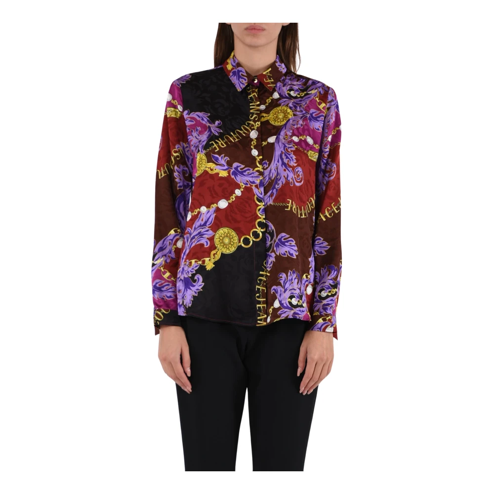 Versace Jeans Couture Bedrukte viscose overhemd met knoopsluiting Multicolor Dames