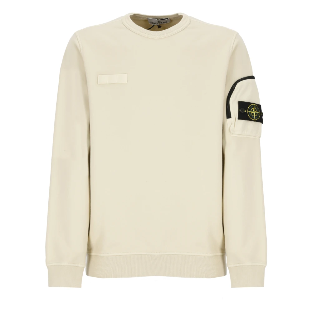 Stone Island Beige Katoenen Sweatshirt met Ritssluiting Beige Heren