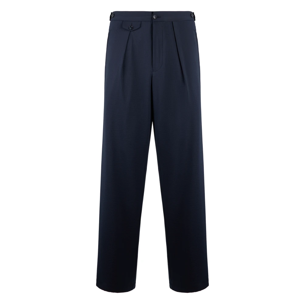 Emporio Armani Men's Blue Straight Trousers, Xl, Straight Trousers