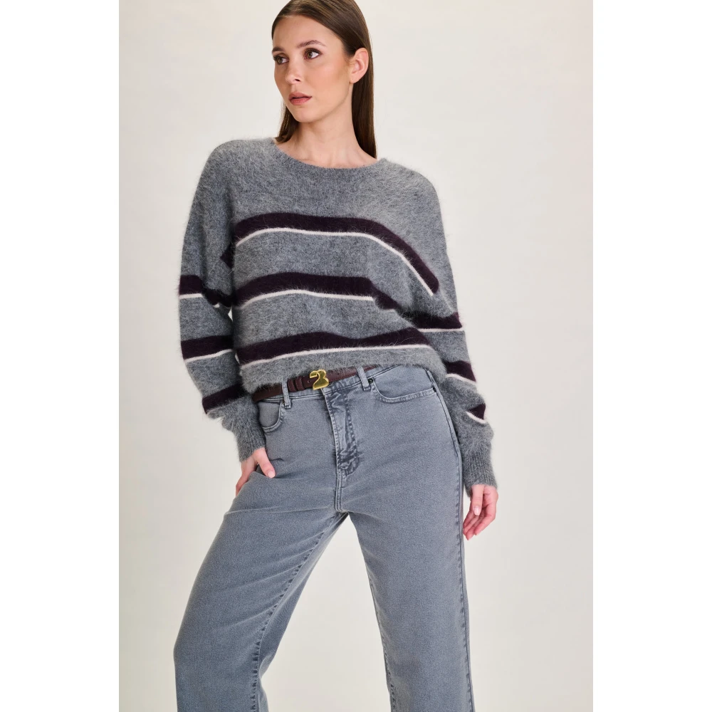 March23 Trui met ronde hals Gray Dames
