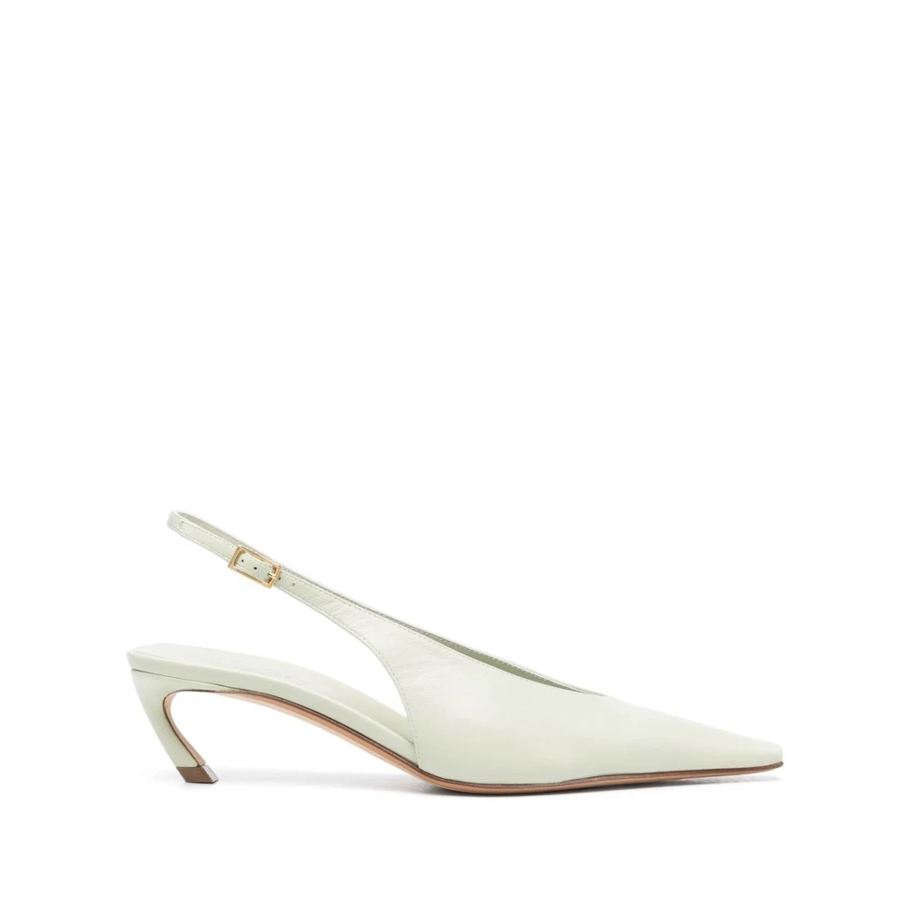 Sage Green Pointed-Toe Slingback Pumps