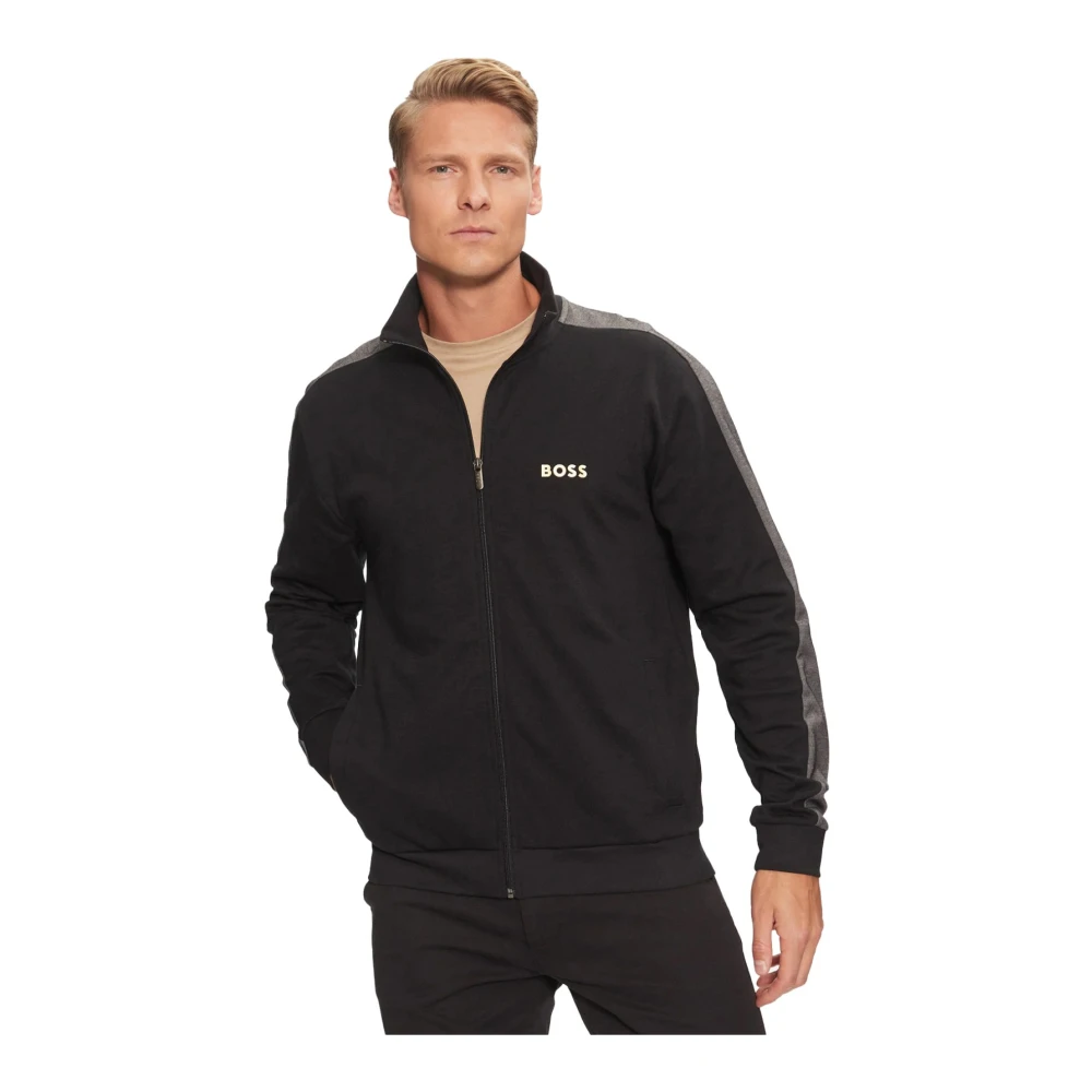 Hugo Boss Zwart Zip-Up Sweatshirt Black Heren