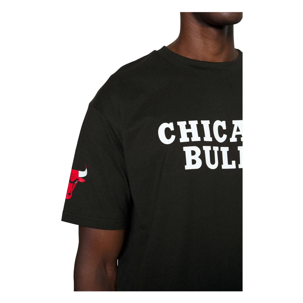new era NBA Chicago Bulls Wordmark Logo T-shirt Black Heren