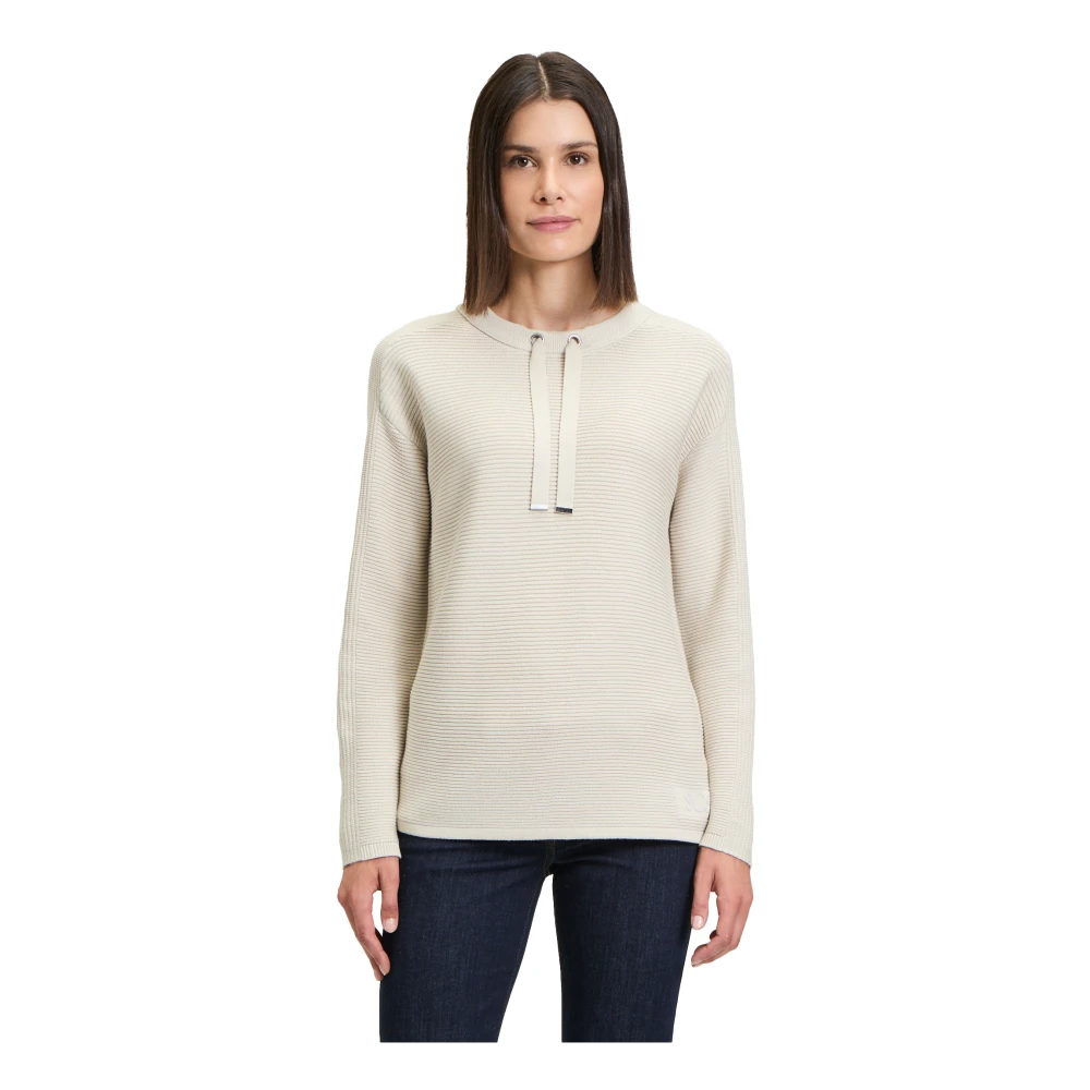 Betty Barclay Casual Gebreide Trui met Decoratieve Details Beige Dames