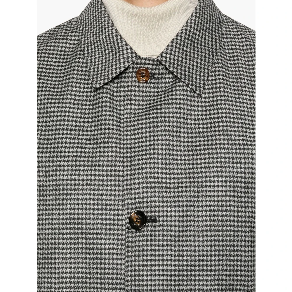 Kired Omkeerbare Pied-de-poule Wollen Jas Black Heren