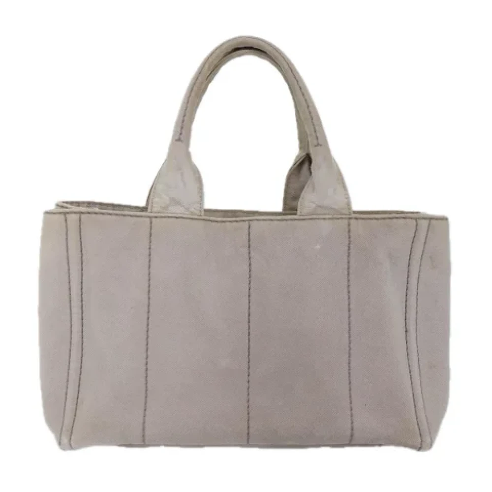 Prada Vintage Pre-owned Canvas handbags Gray Dames