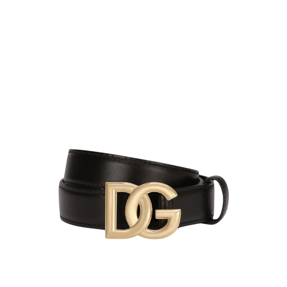 Dolce & Gabbana Donna Nero - Dg Logo Belt - Accessories - 75 Cm