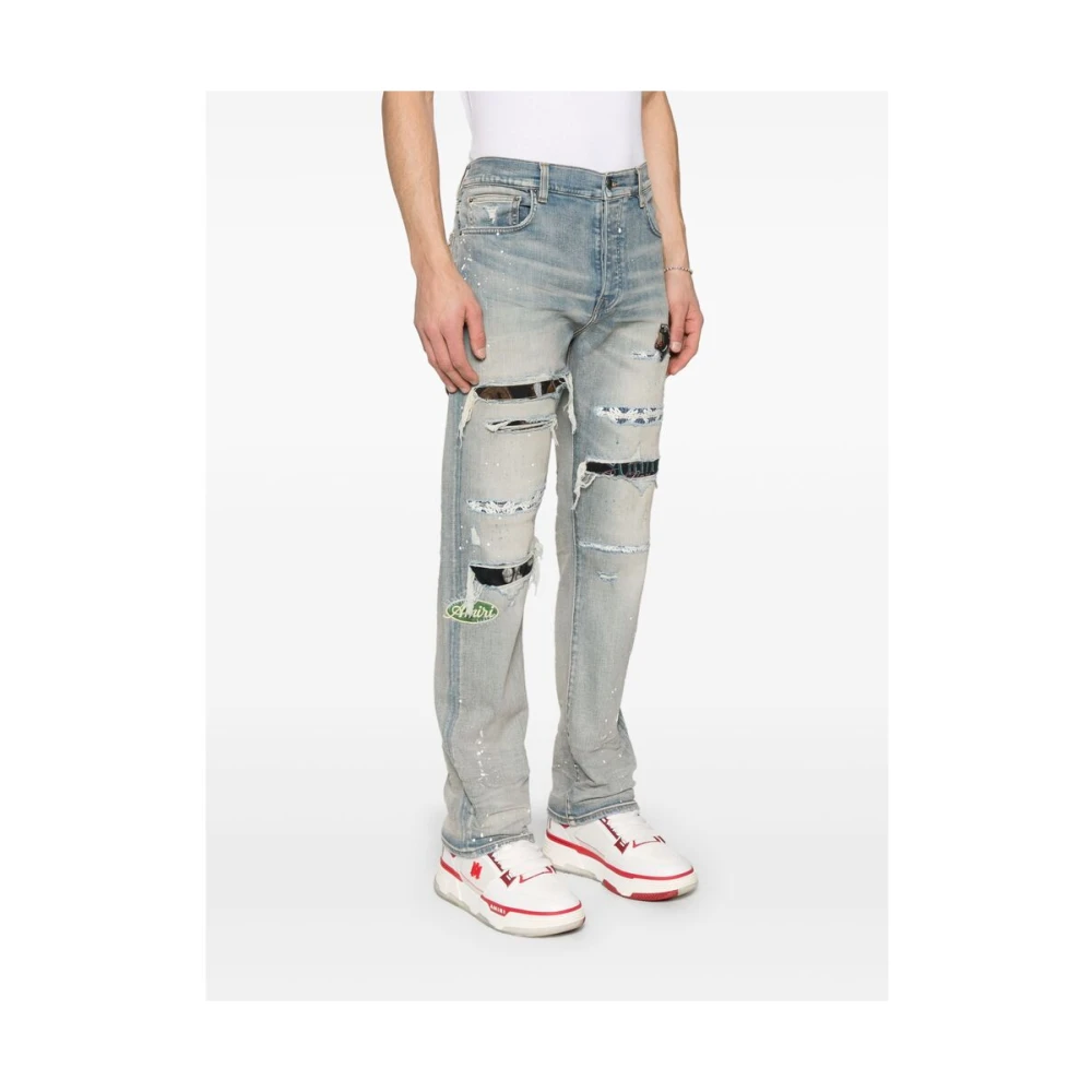 Amiri Lichtblauwe Ripped Jeans Blue Heren