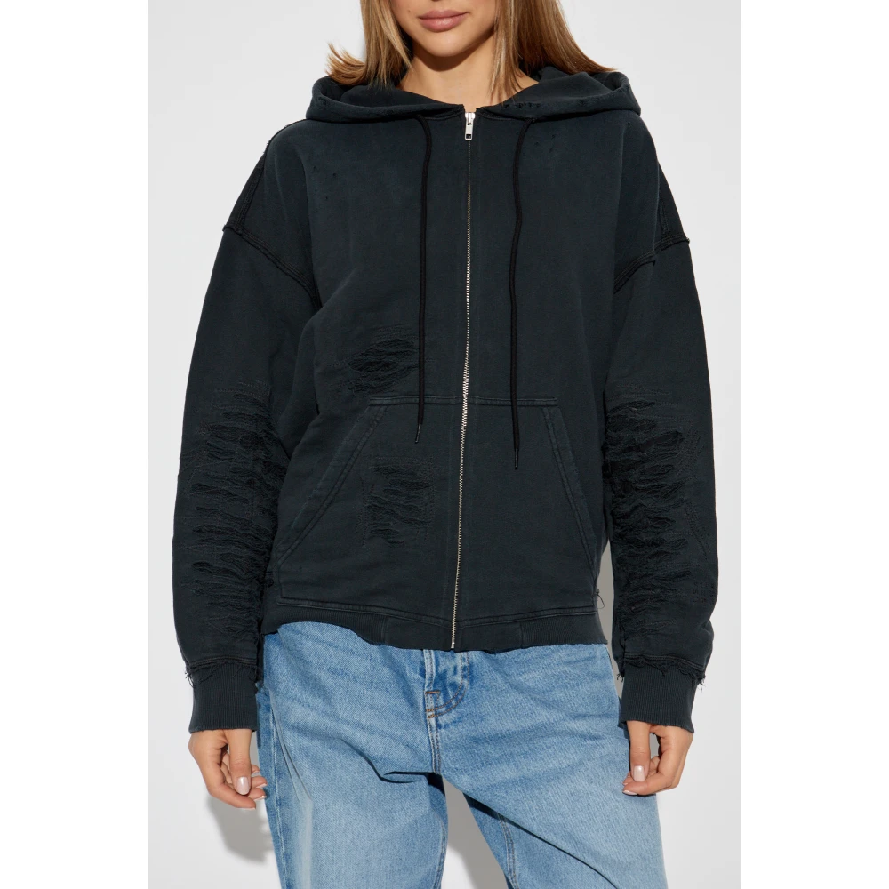 MM6 Maison Margiela Zip-Up Sweatshirt Black Dames