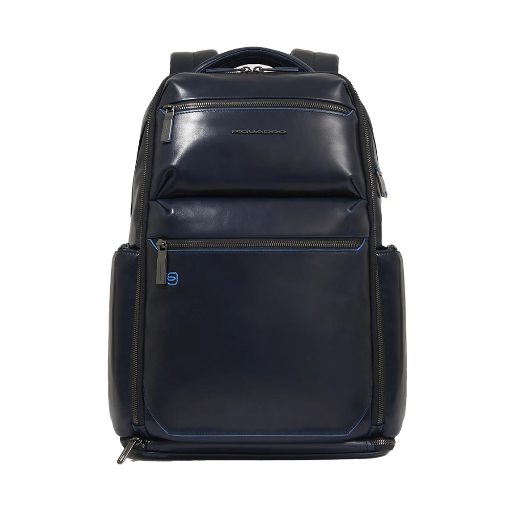 Piquadro Mannelijk Blauw Personaliseerbare Laptop Rugzak 15.6"