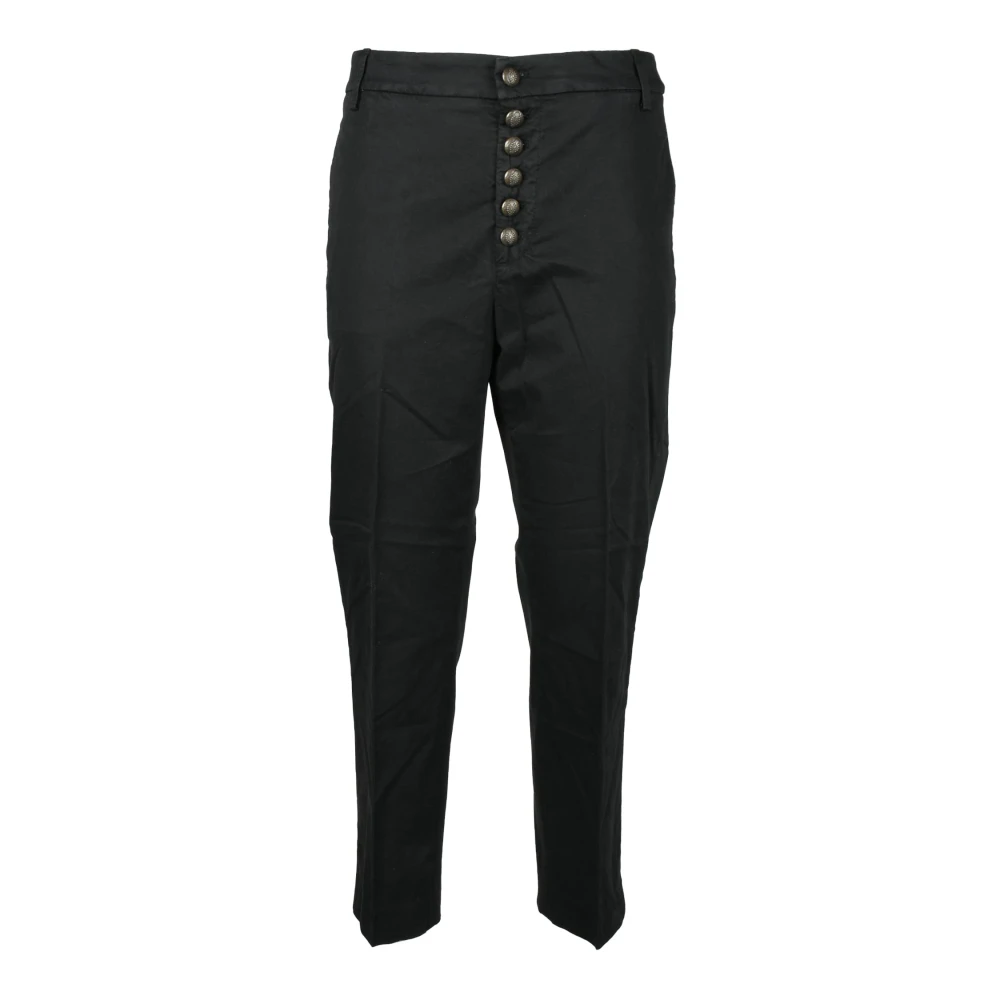 Dondup Katoen Elastaan Broek Black Dames