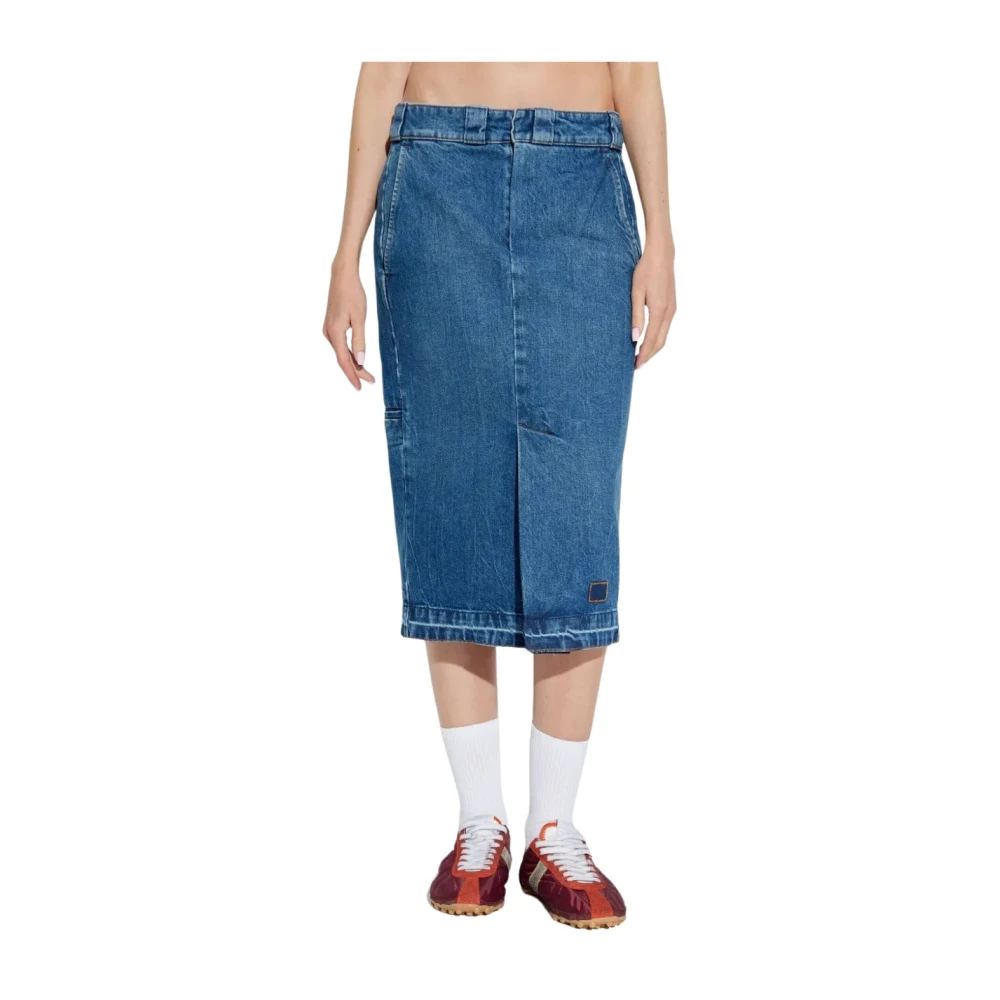 Maison Margiela Women's Blue Denim Skirts, 3XS, Elegant Midi Skirt