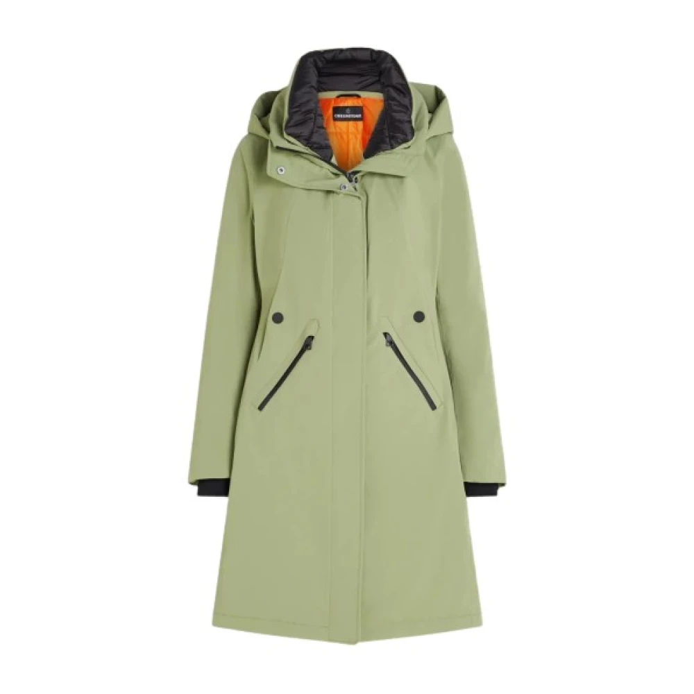 Creenstone Waterdichte Lange Parka Evanna Model Green Dames
