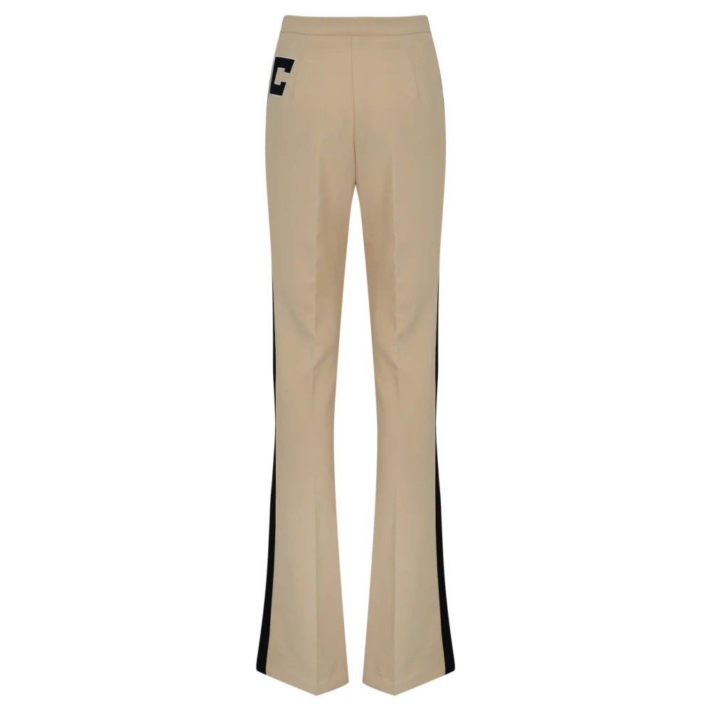 Elisabetta Franchi Stretch Crepe Straight Leg Trousers Brown Dames