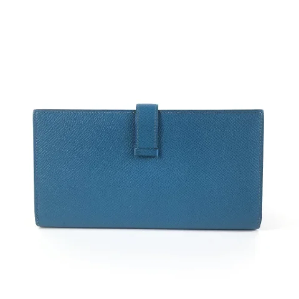 Hermès Vintage Pre-owned Leather wallets Blue Dames