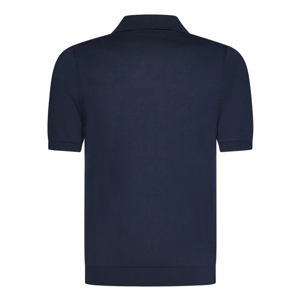 Malo Blauwe T-shirt en Polo met Franse Kraag Blue Heren