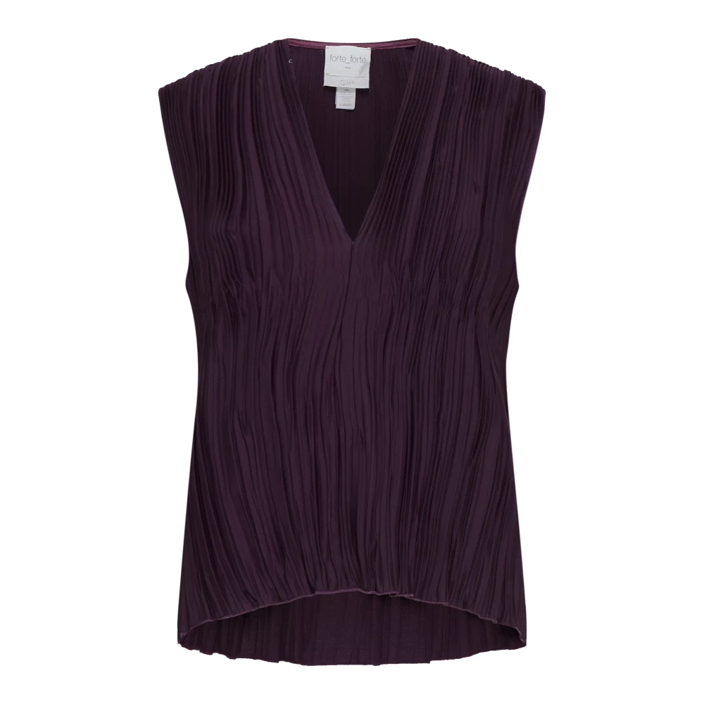 Forte Elegante Zijden Top Purple Dames