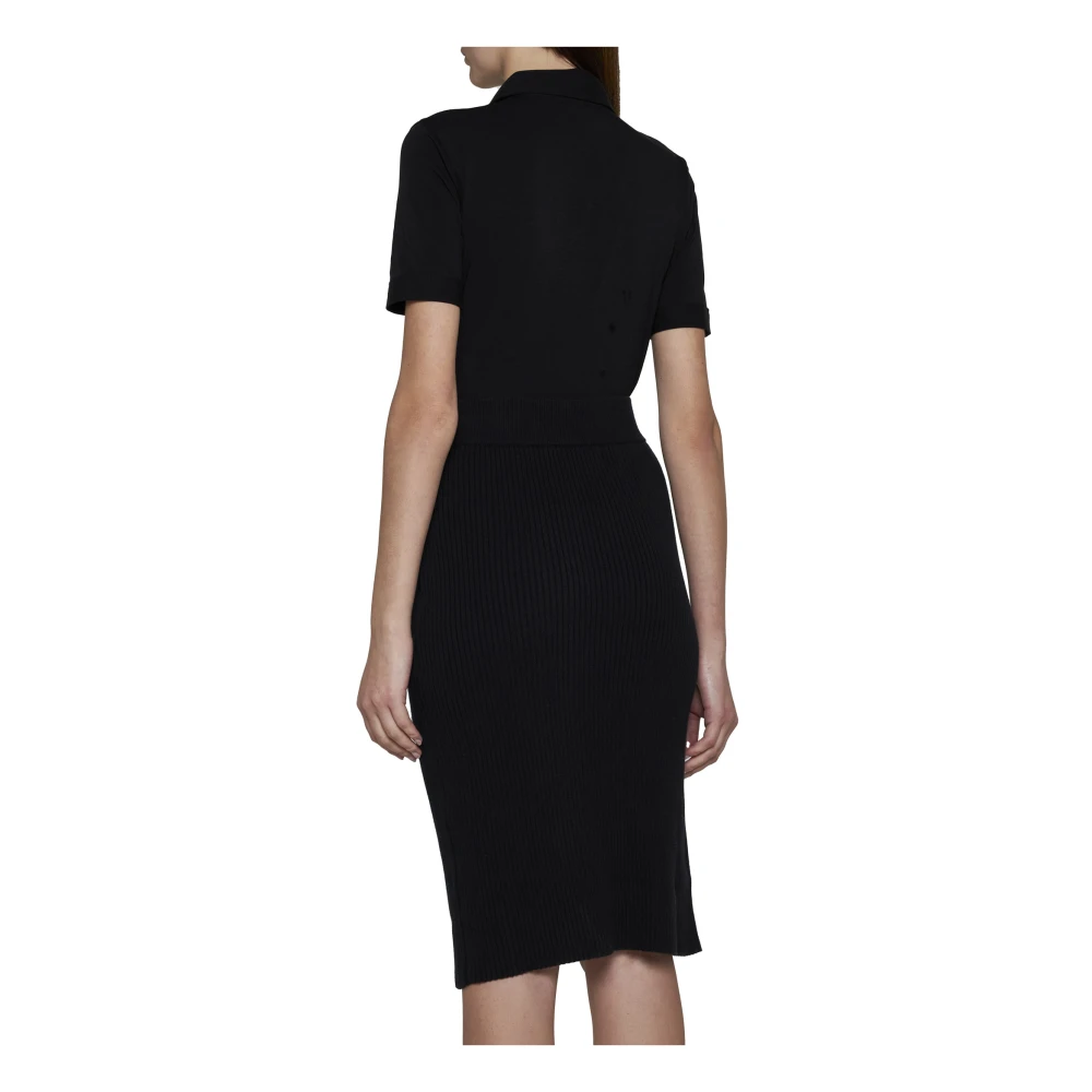 Filippa K Zwarte Geribbelde Gebreide Rok Black Dames