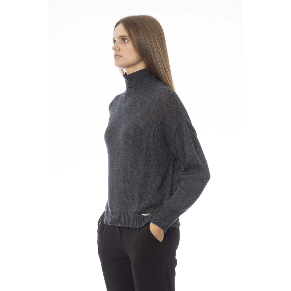 Baldinini Vulcano Neck Trui met Lange Mouwen Gray Dames