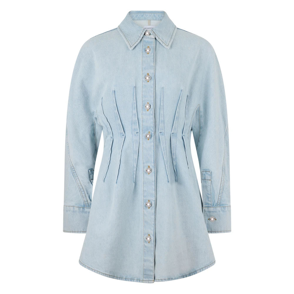 Givenchy Women's Blue Shirt Dresses, Xs, Denim Mini Shirt Dress