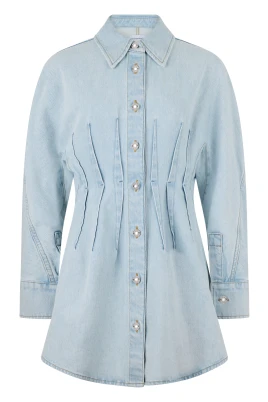Denim Mini Skjortklänning