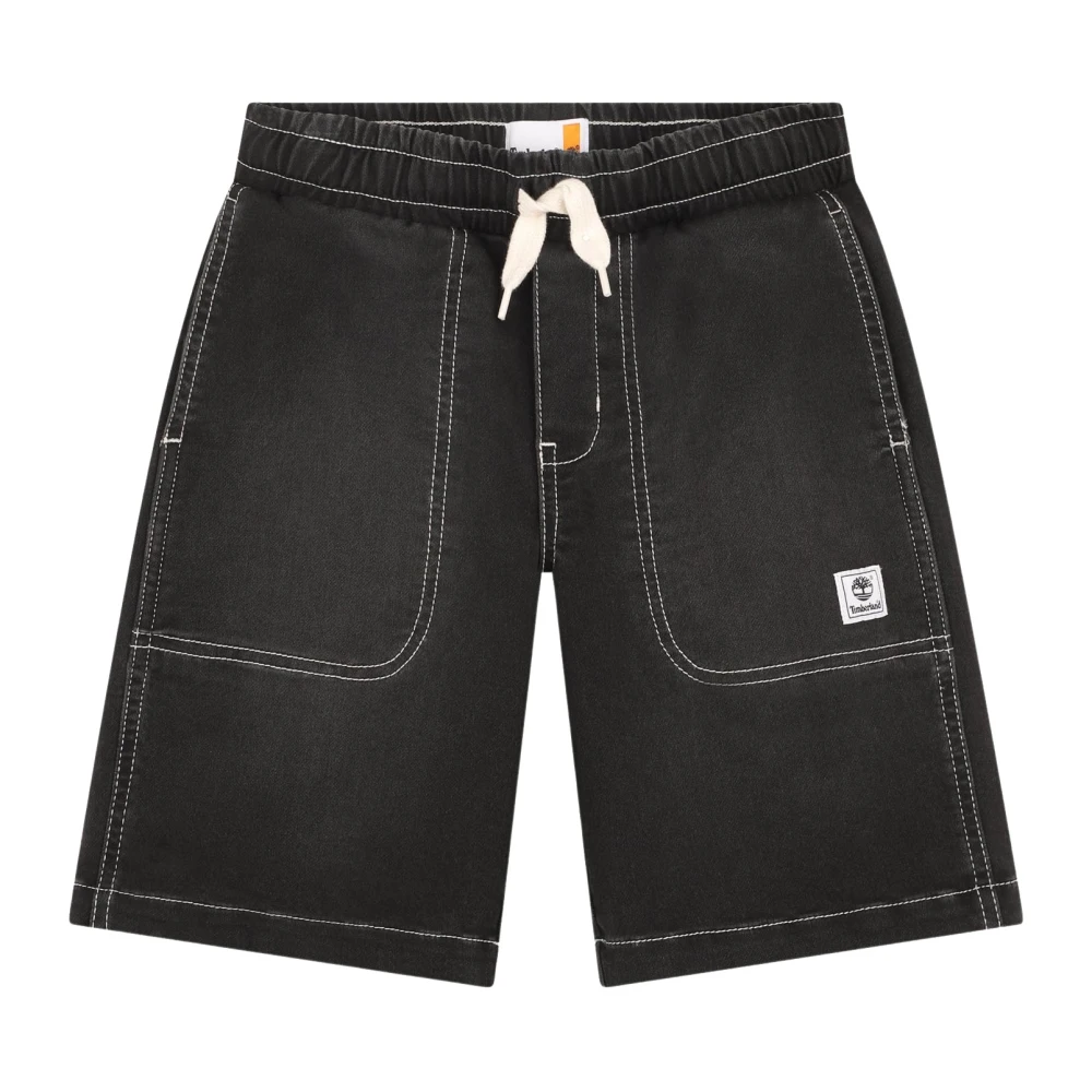Timberland Unisex Kids Black Denim Knit Shorts