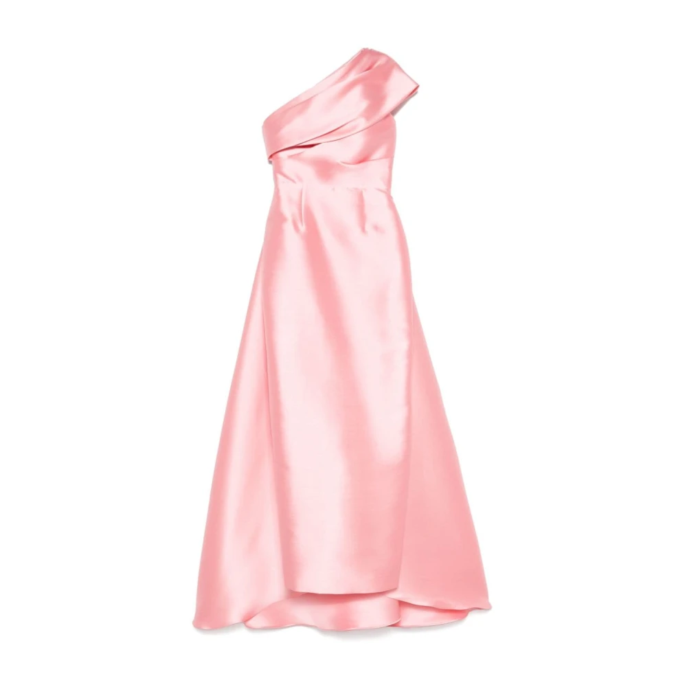 Solace London Rosa One-Shoulder Draperad Klänning Pink, Dam