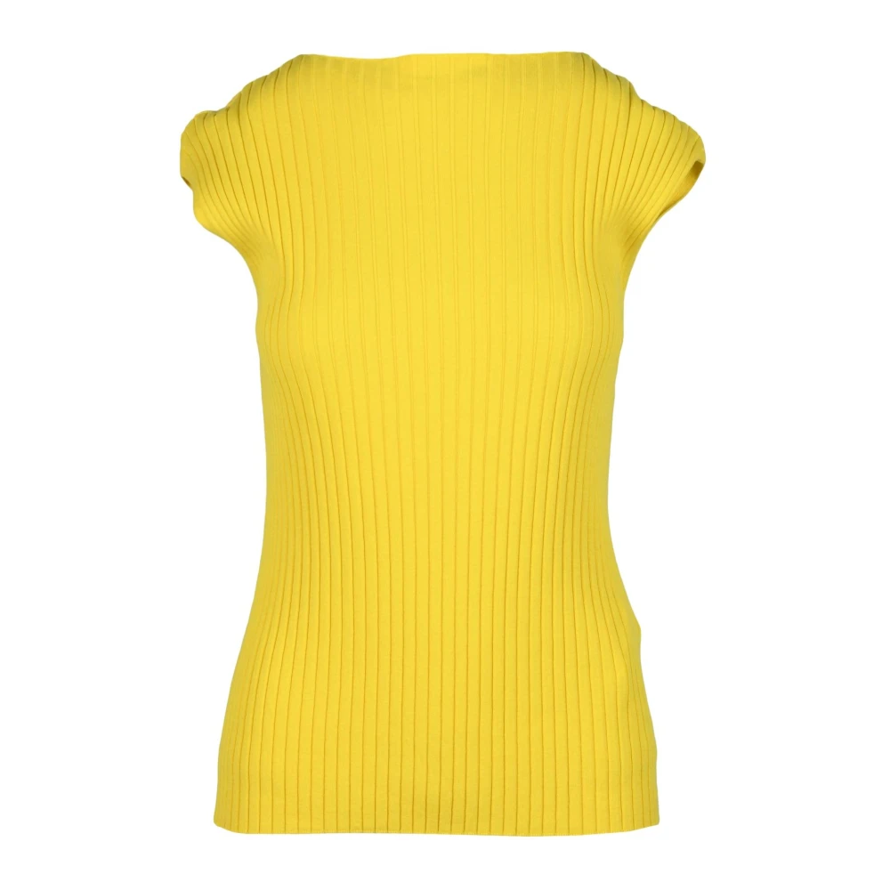 SPORTMAX Katoenen Stijlvolle Top Yellow Dames
