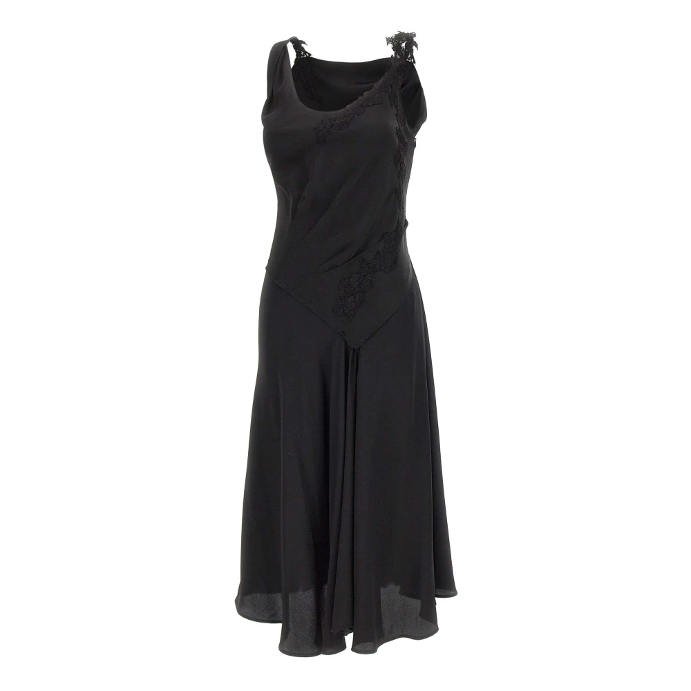 Victoria Beckham Women's Black Midi Dresses, 2XS, Lace Detail Dress