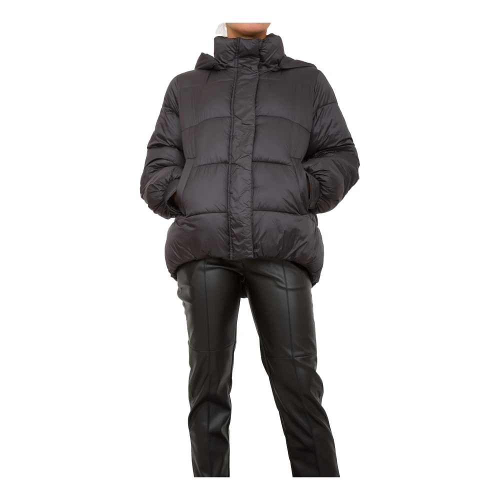 Twinset Gewatteerde Zwarte Jas Black Dames