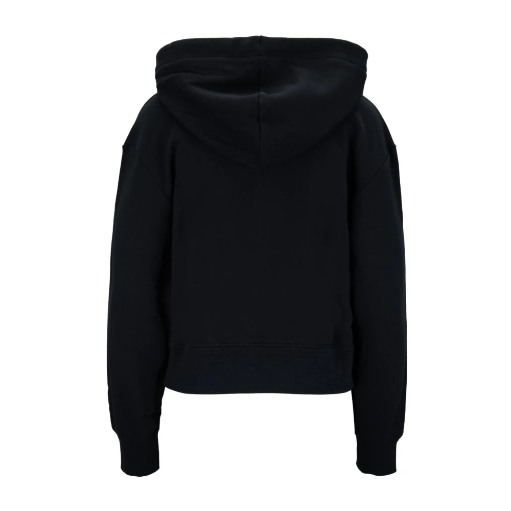Versace Hoodie met rits en merkdetails Black Dames