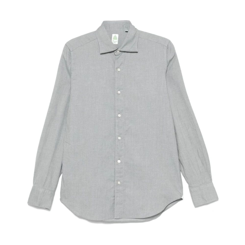 Finamore Mintgroen Shirt Tokyo Stijl Gray Heren