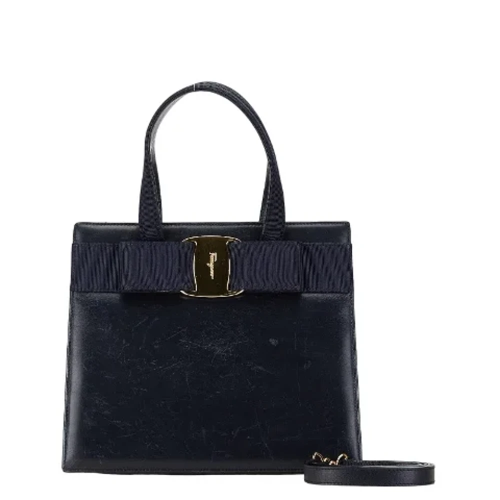 Salvatore Ferragamo Pre-owned Leather handbags Black Dames