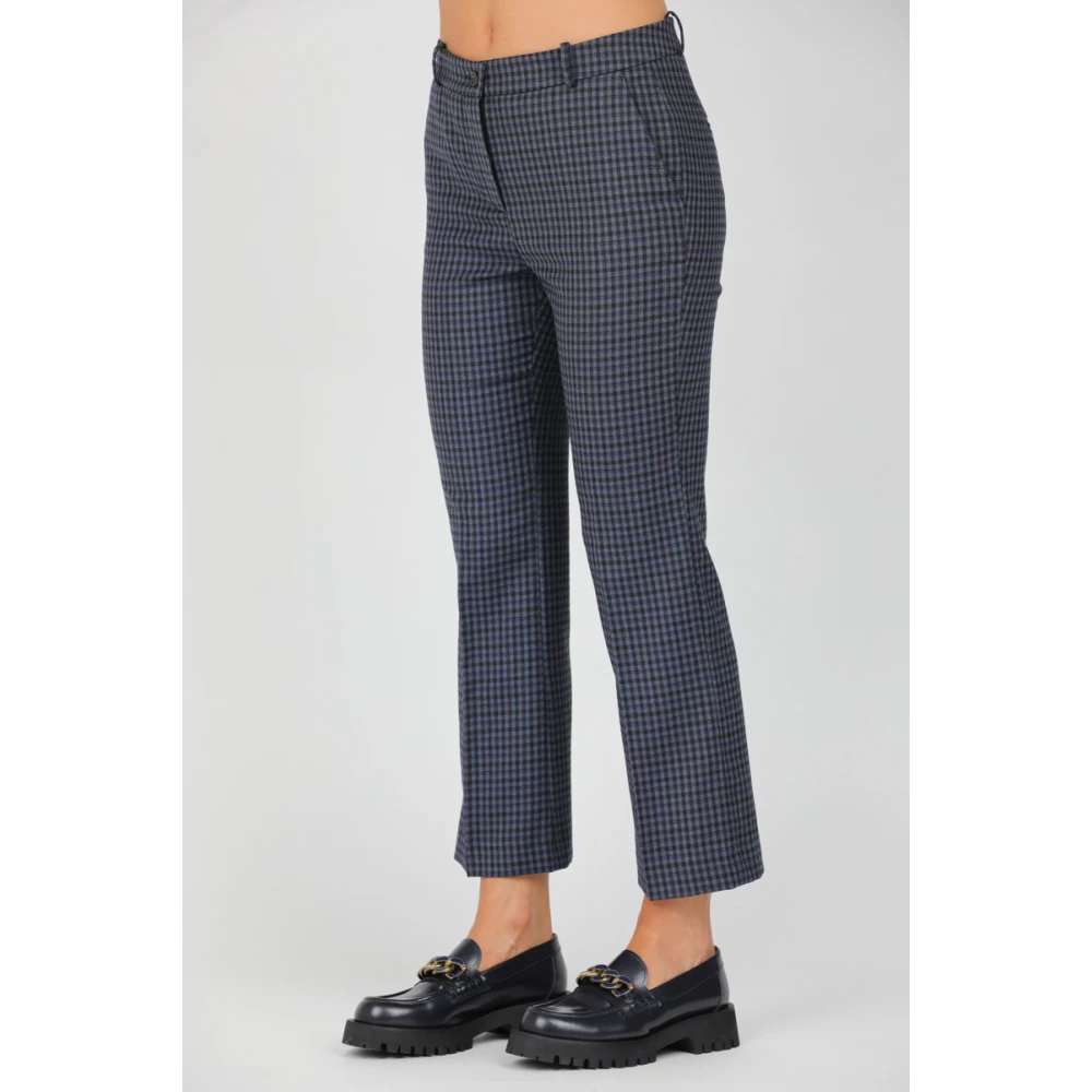 Rosso35 Geruite trompetbroek Blue Dames