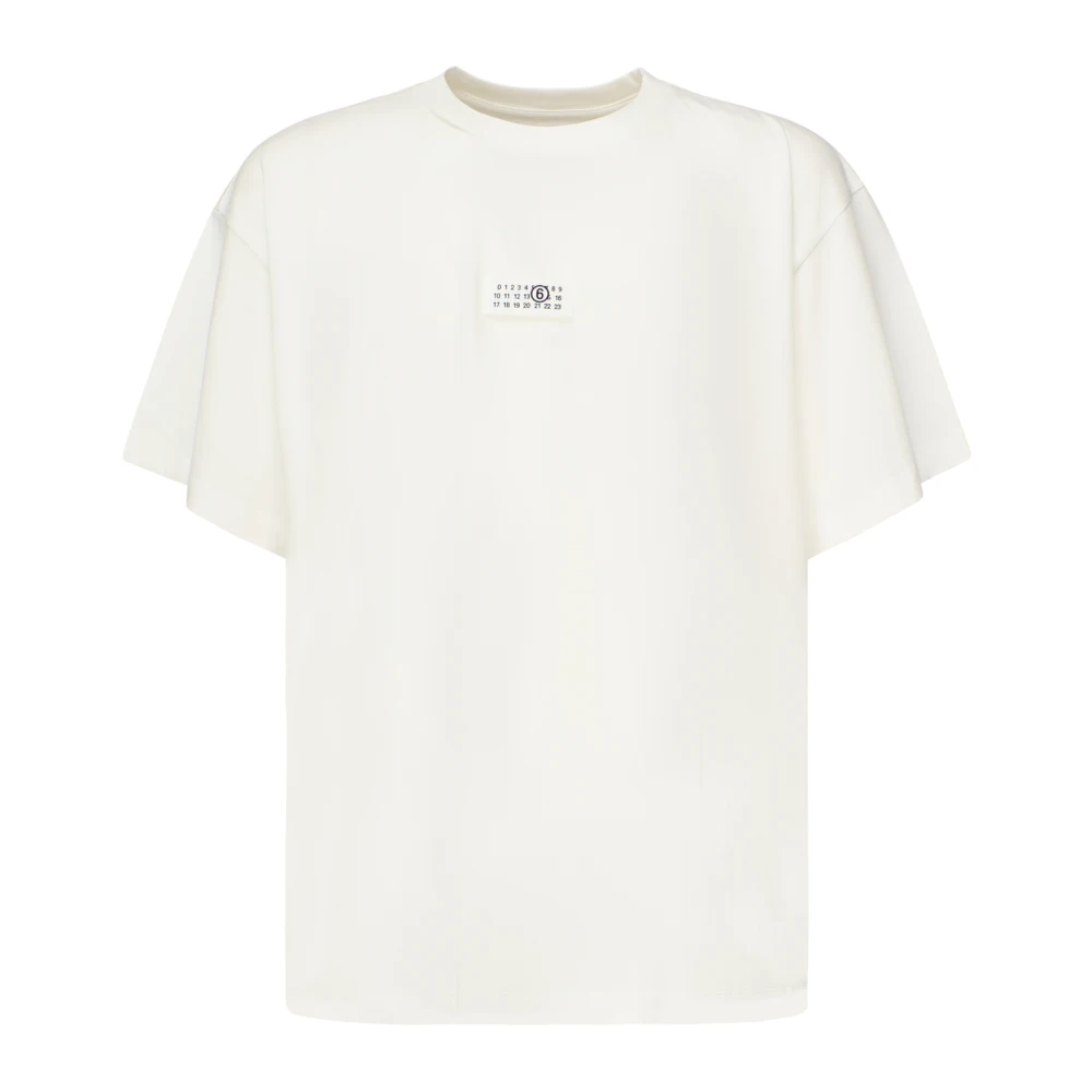 Mm6 Maison Margiela Men's White T-Shirts, 2XL, Numeric Logo T-Shirt