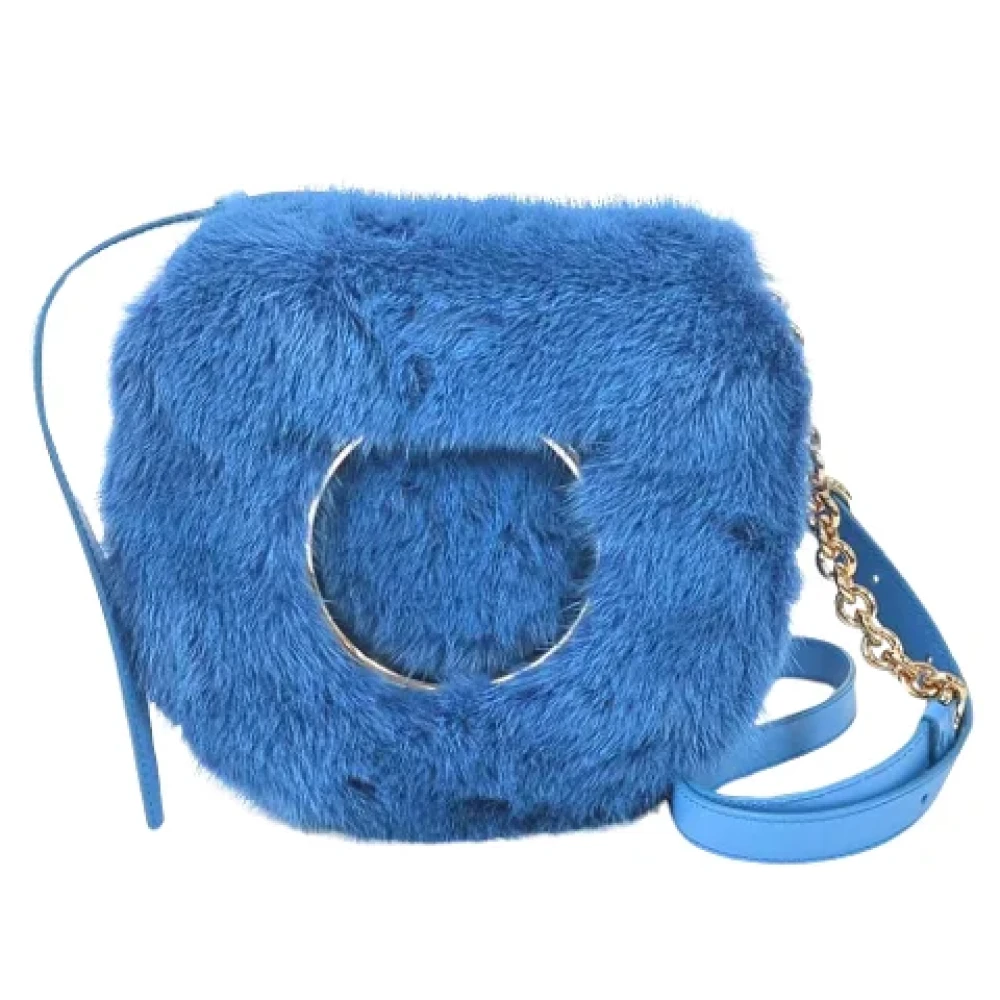 Salvatore Ferragamo Pre-owned Fur crossbody-bags Blue Dames