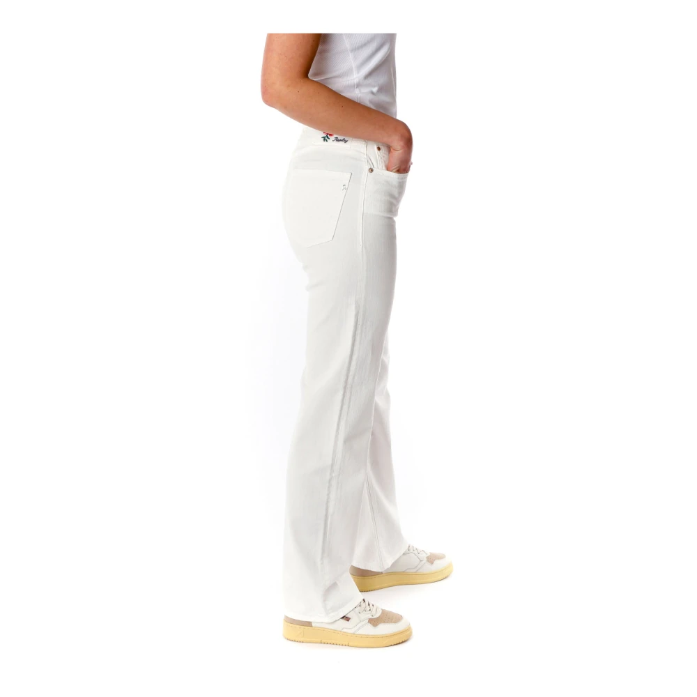 Replay Wide Leg Jeans White Dames