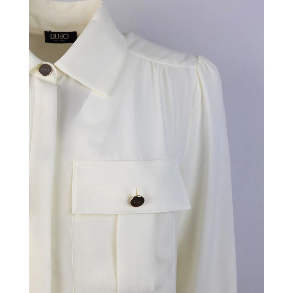 Liu Jo Georgette Franse Kraag Wit Overhemd White Dames