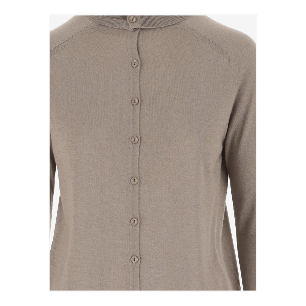 Wild Cashmere Zijde en Kasjmier Hoge Kraag Trui Beige Dames