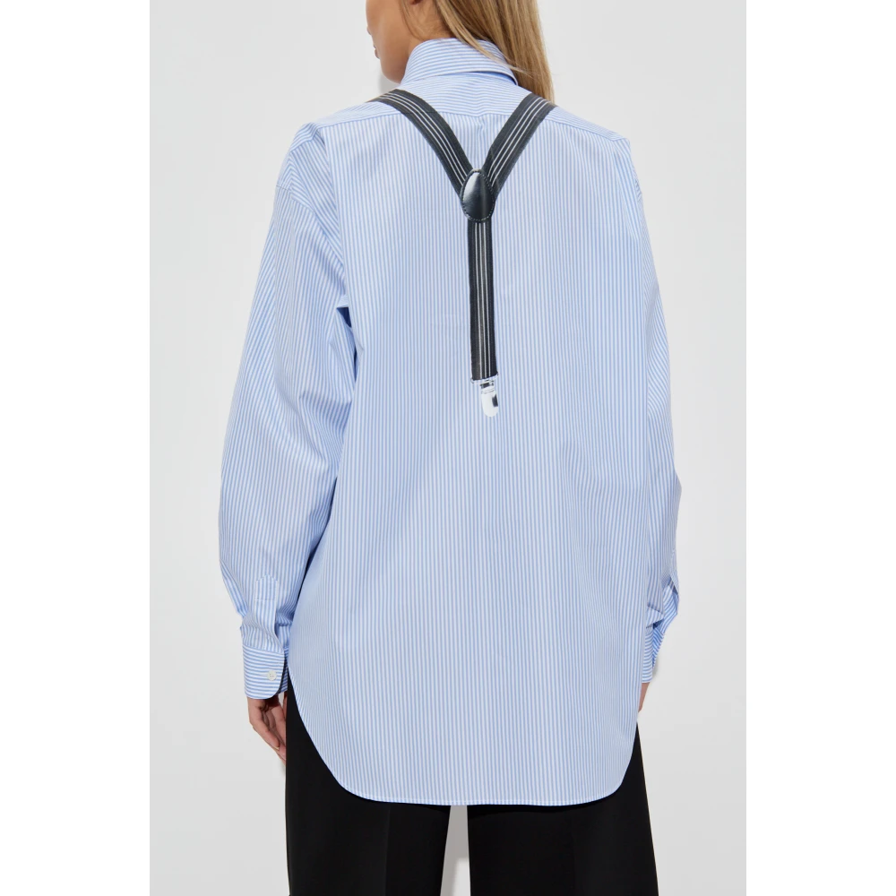 Moschino Shirt met streepmotief en print Blue Dames