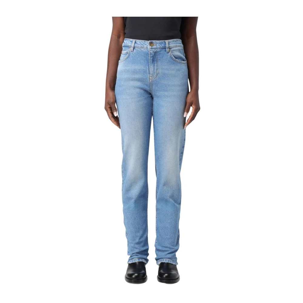 Pinko Blue Straight Fit Jeans, Female, W26, Stylish Straight Leg Jeans