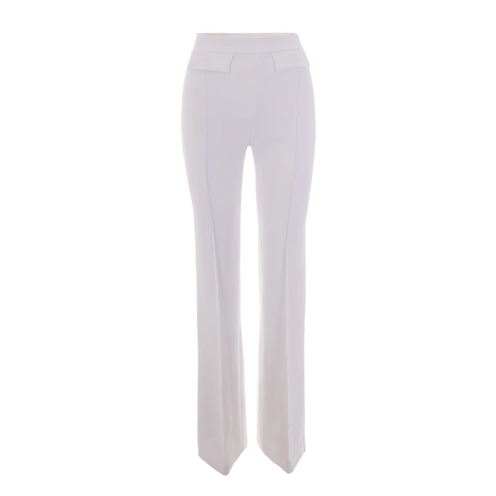 Elisabetta Franchi White Wide Trousers - Female - Wide Trousers - L - Trousers