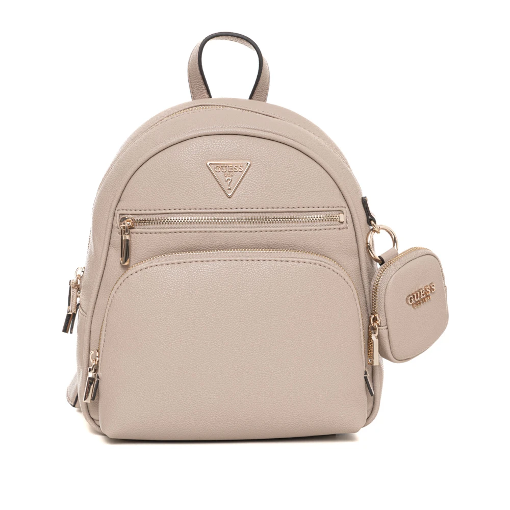 Guess Stijlvolle Power Rugzak met Verstelbare Banden Beige Dames