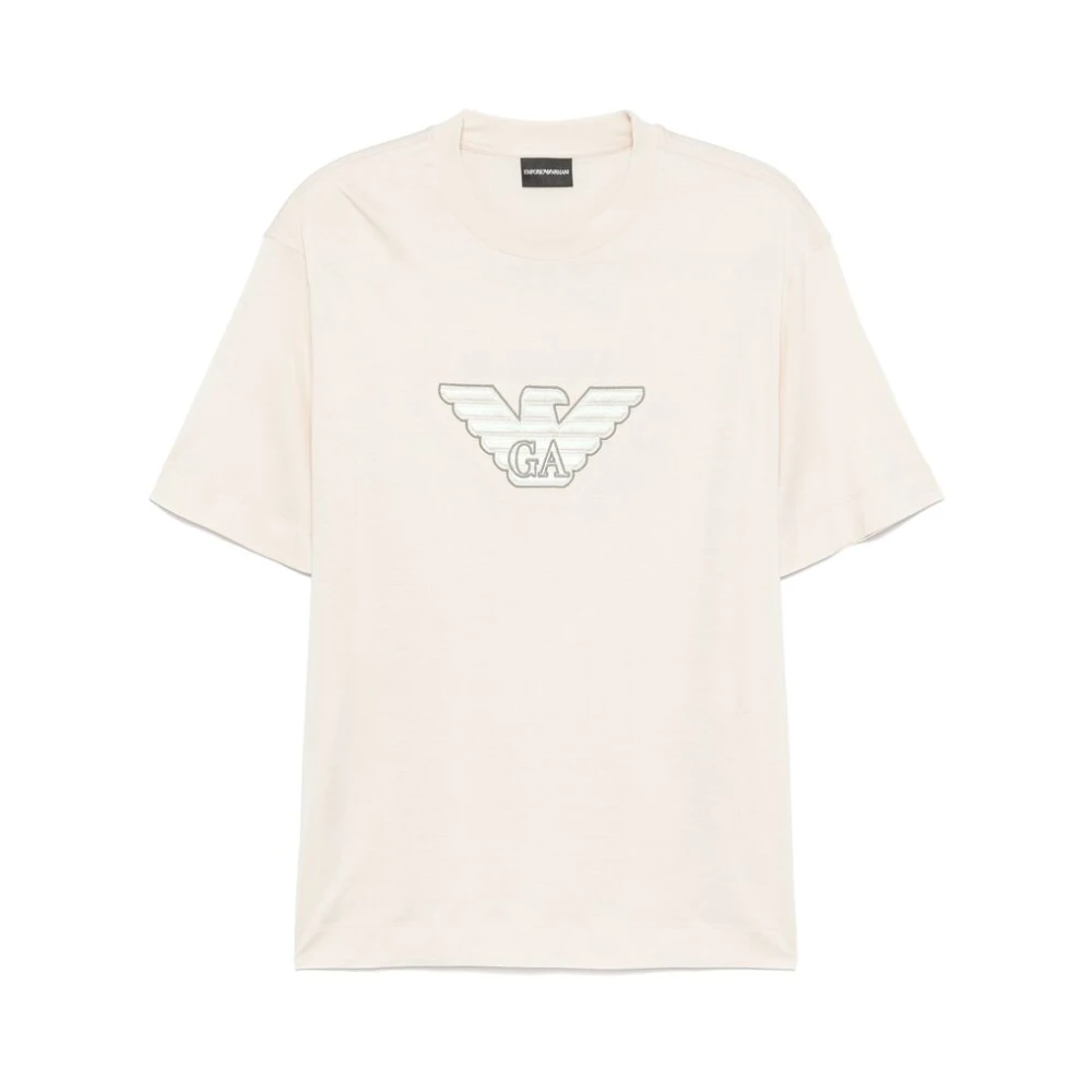Emporio Armani Ecru Crew Neck Short Sleeves T-shirt White Heren