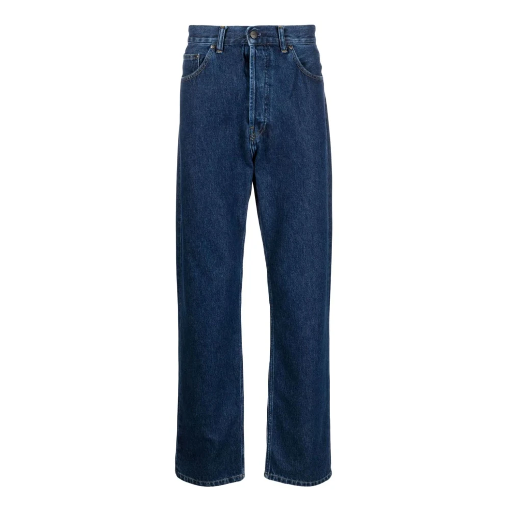 Carhartt WIP Blauwe Denim Jeans met Contraststiksels Blue Heren