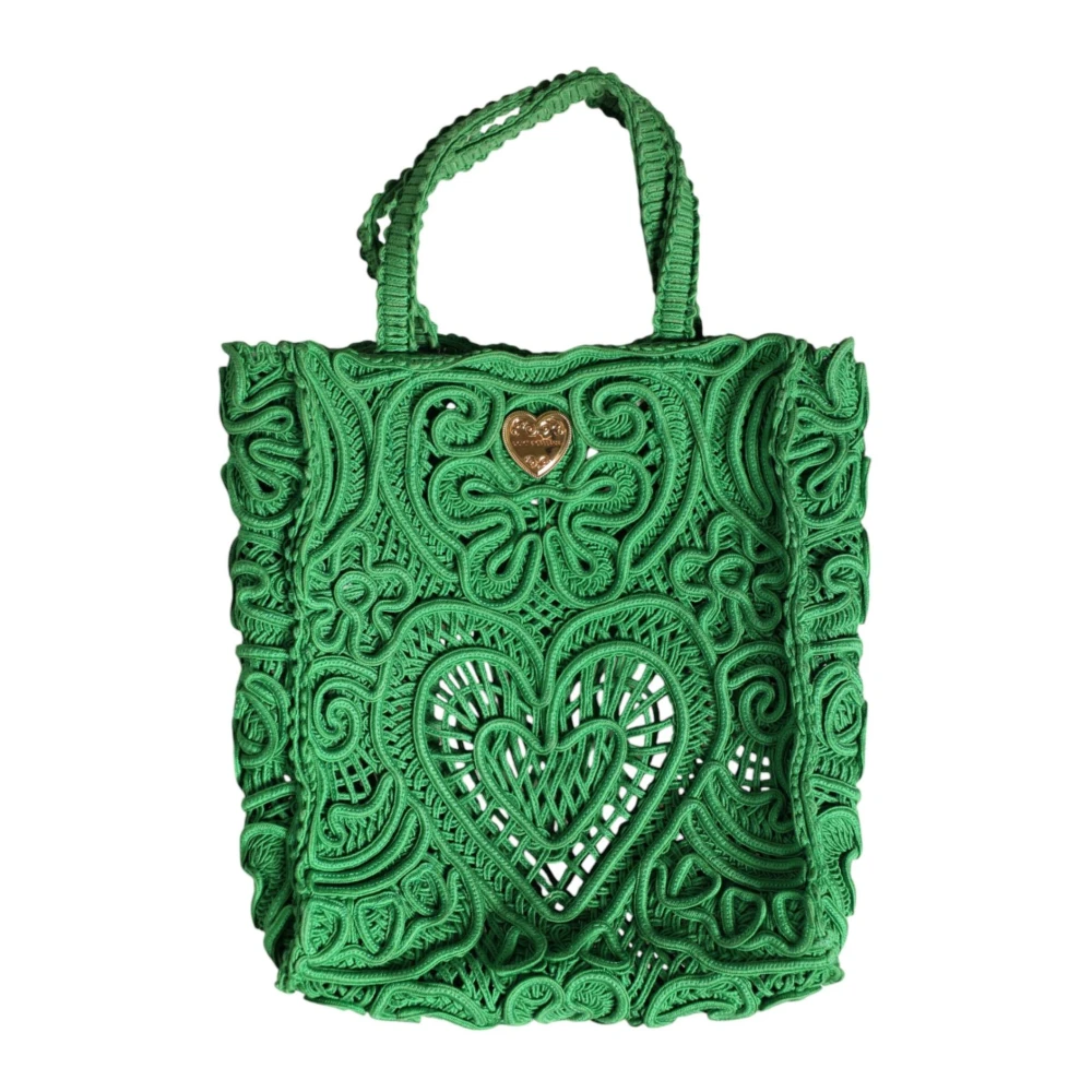 Dolce & Gabbana Groene Kant Tote Tas met Goud Green Dames