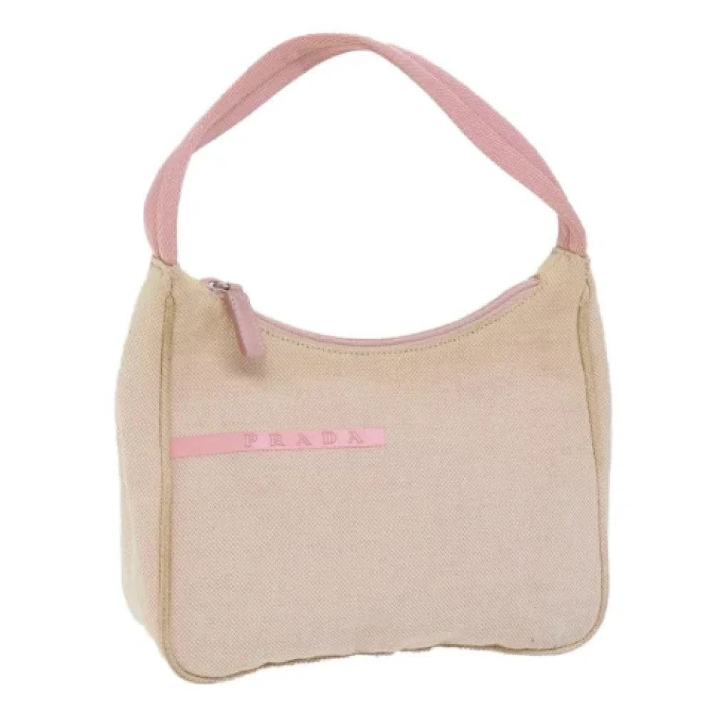 Prada Vintage Pre-owned Canvas handbags Pink Dames